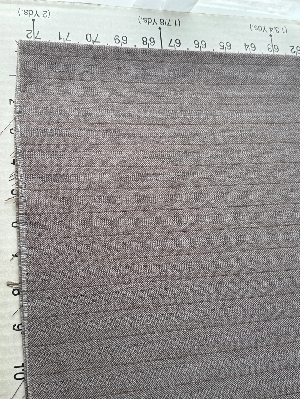 3 Yards Taupe Herringbone Suiting Fabric 58” Wide Drapey Woven Apparel Fabric